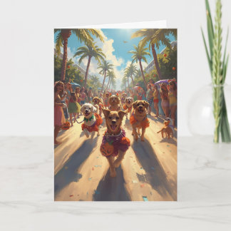 Cartão Howl-O-Ween na costa - Parada de Cachorros Costeir