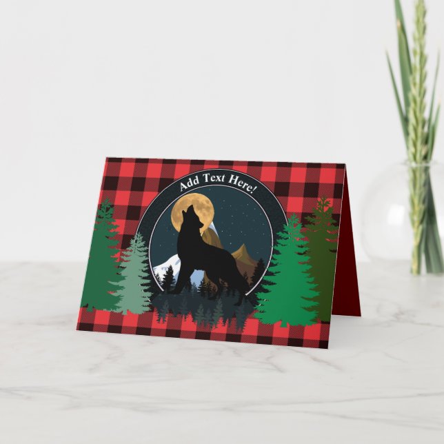 Cartão Howling Wolf Full Moon (Frente)