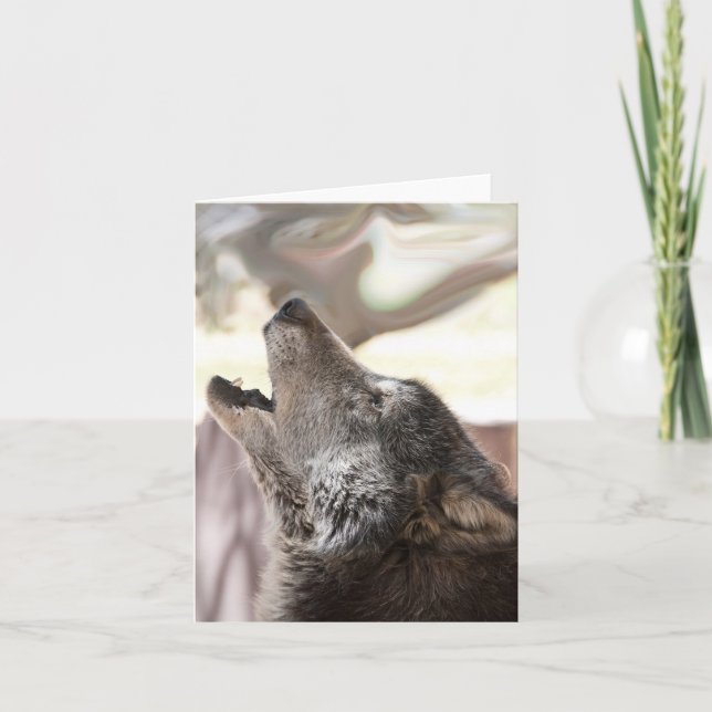 Cartão Howling Wolf Greeting Card (Frente)