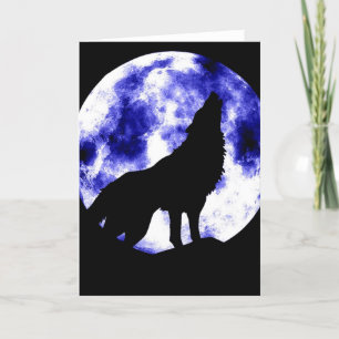 Cartão Howling Wolf na Lua