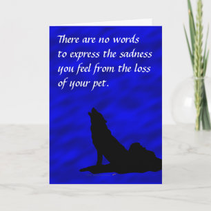 Cartão Howling Wolf Silhouette Simpatia por Perda de Pet