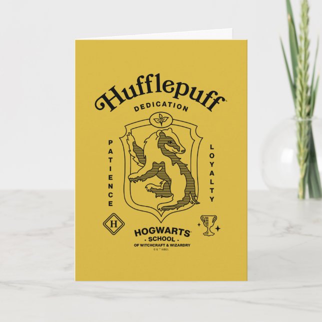 Cartão HUFFLEPUFF™ Dedication Patience Loyalty Crest (Frente)