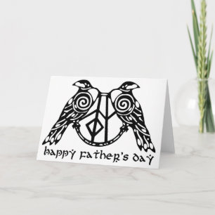 Cartão Huginn & Muninn do dia dos pais da