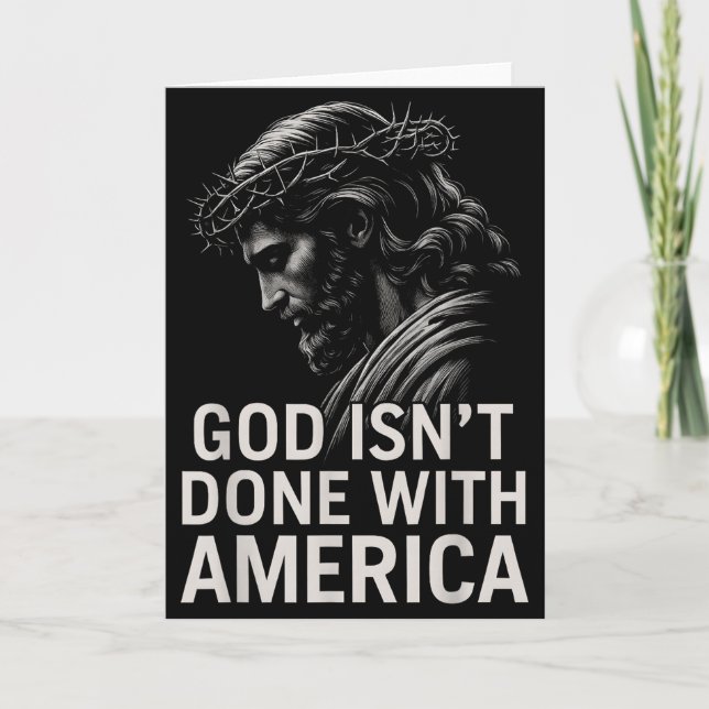 Cartão Hugvyn God Isn’t Done With America Christian Faith (Frente)