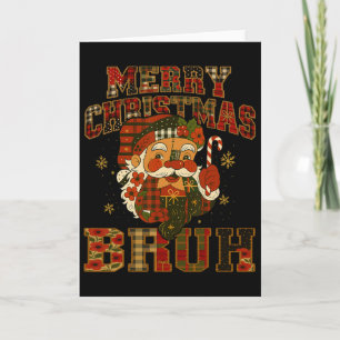 Cartão Hugvyn Natal Papai Noel Feliz de Patchwork Chris
