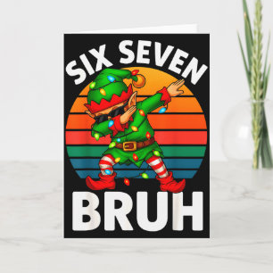 Cartão Hugvyn Six Seven 6 7 Meme Dabbing Elfo Alegre Nata