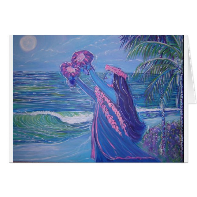 Cartão hula da senhora da luz de lua (Frente Horizontal)