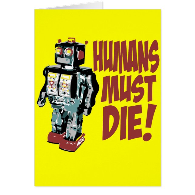 Cartão Humanos devem morrer (Frente)