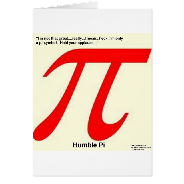 Cartão Humble Pi R Square Engraçado (Frente)