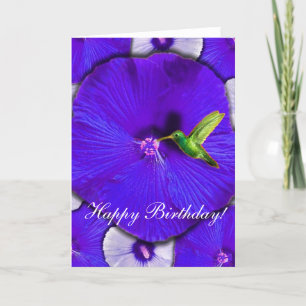 Cartão Hummingbird and Hibiscus Birthday Card
