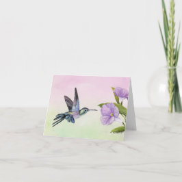 Cartão Hummingbird at Morning Glory Note Card