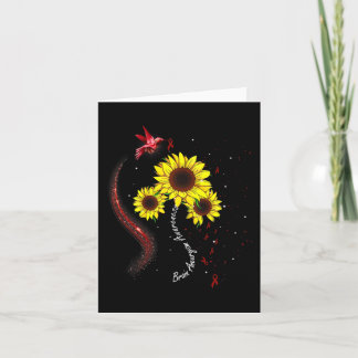 Cartão Hummingbird Burgundy Cérebro Sunflower Aneurysm Aw