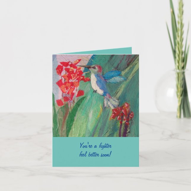 Cartão Hummingbird Feeding on nectar (Frente)