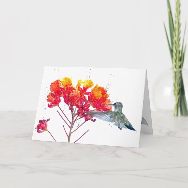 Cartão Hummingbird Flower Card (Frente)