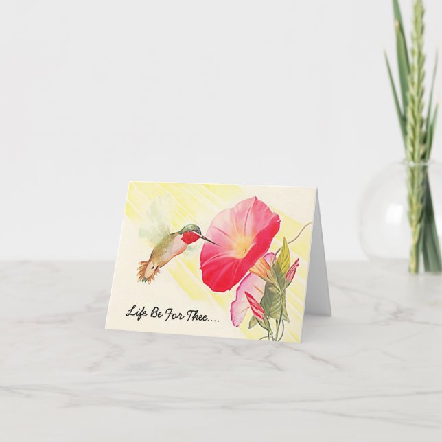 Cartão Hummingbird & Flower Sweet Summer's Day Note Card (Frente)