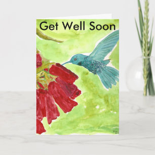 Cartão Hummingbird - Get Well Soon
