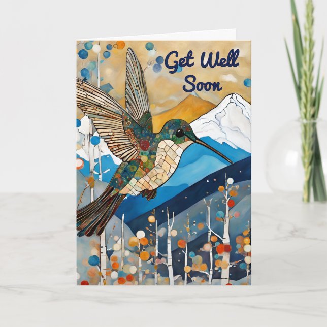 Cartão Hummingbird Get Well Soon Greeting (Frente)
