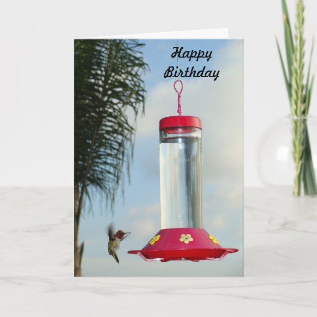 Cartão Hummingbird Happy Birday (Frente)