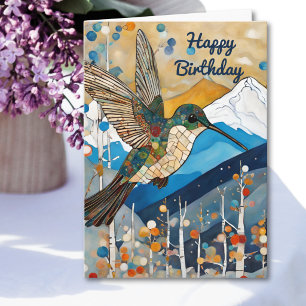 Cartão Hummingbird Happy Birday
