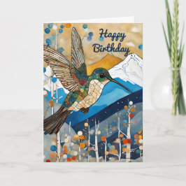 Cartão Hummingbird Happy Birday
