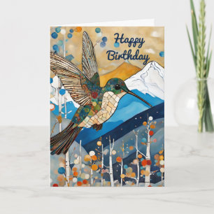 Cartão Hummingbird Happy Birday