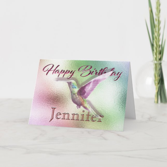 Cartão Hummingbird Happy Birday (Frente)