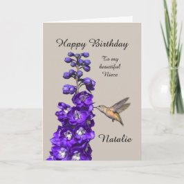 Cartão Hummingbird Happy Birthday Niece, Natalie