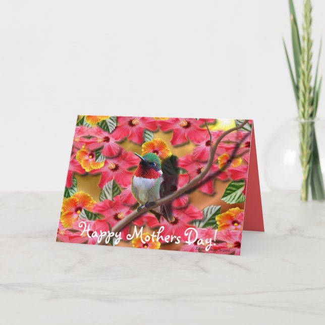 Cartão Hummingbird Haven Happy Mothers Day Card (Frente)