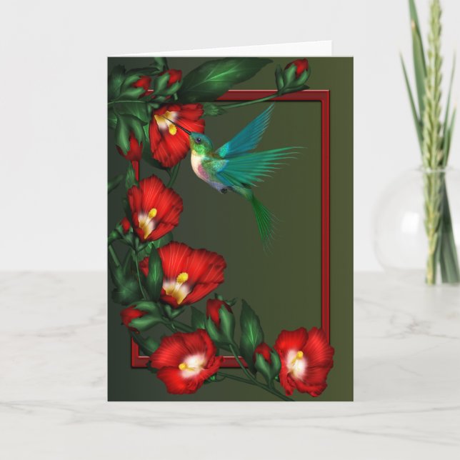 Cartão Hummingbird Hibiscus Note Cards (Frente)