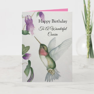 Cartão Hummingbird Maravilhoso do Primo Birthday