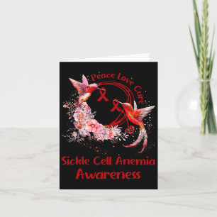 Cartão Hummingbird Peace Love Cure Sickell Anemia Awa