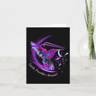Cartão Hummingbird Roxo Azul Fita Suicídio
