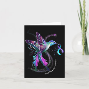 Cartão Hummingbird Roxo Azul Fita Suicídio
