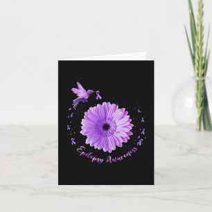 Cartão Hummingbird Roxo Roxo Roxo Roxo Epilepsia Atenção