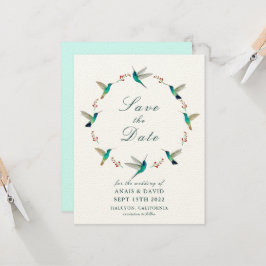 Cartão Hummingbird Salve a placa de data