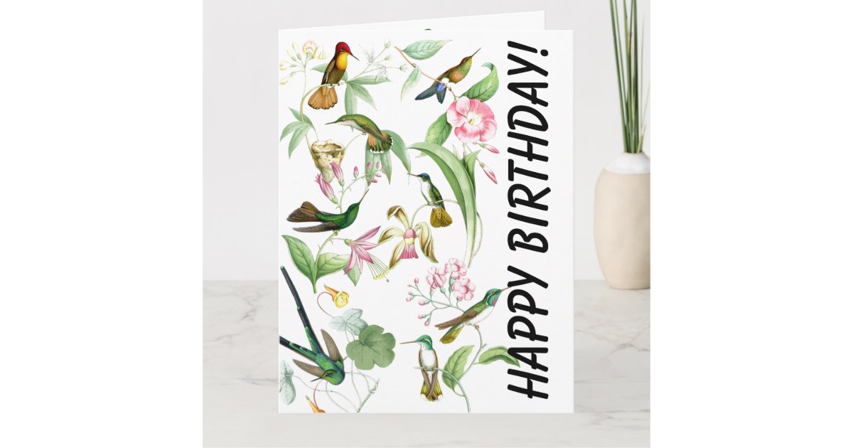 Cartão Hummingbirds Birthday Big Greeting Card | Zazzle Brasil