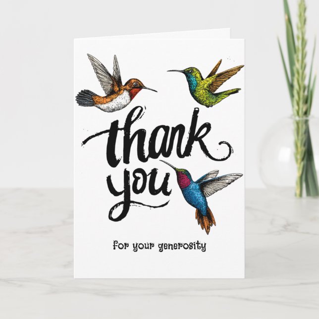 Cartão Hummingbirds Thank You (Frente)