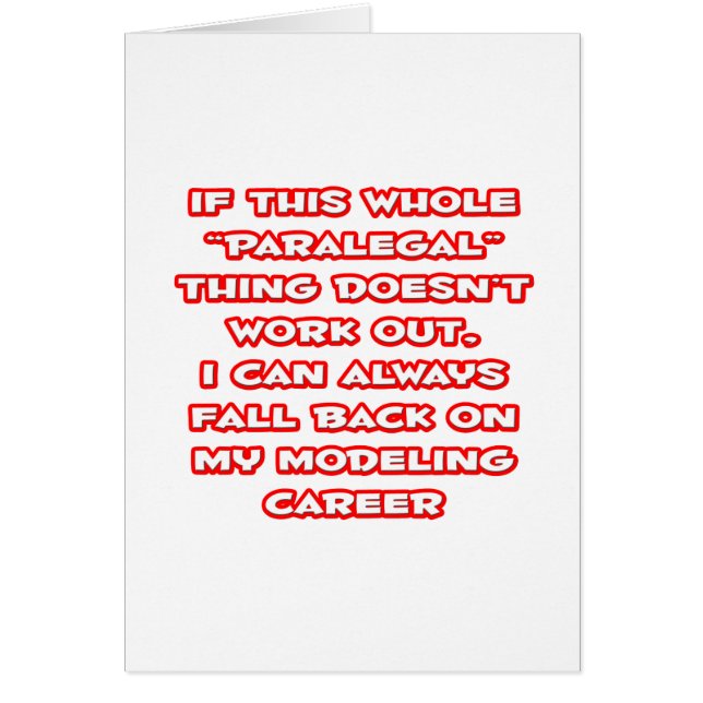 Cartão Humor alegal... Carreira de modelagem (Frente)