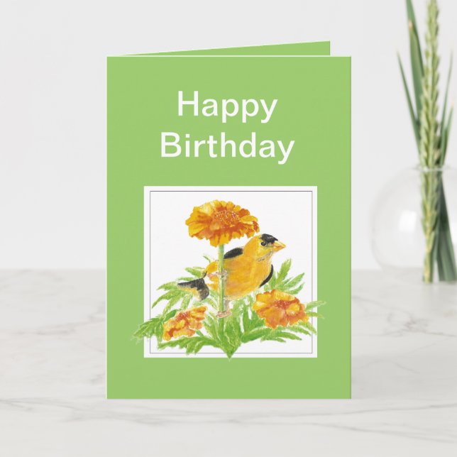 Cartão Humor Birthday, Goldfinch & Marigold (Frente)