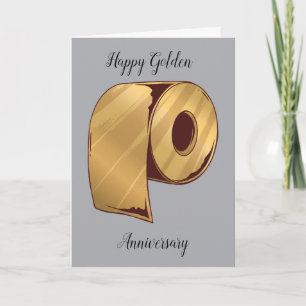 Cartão Humor com papel higiênico do ouro Aniversário