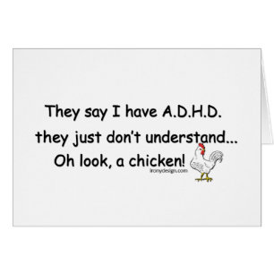 Cartão Humor da galinha de ADHD