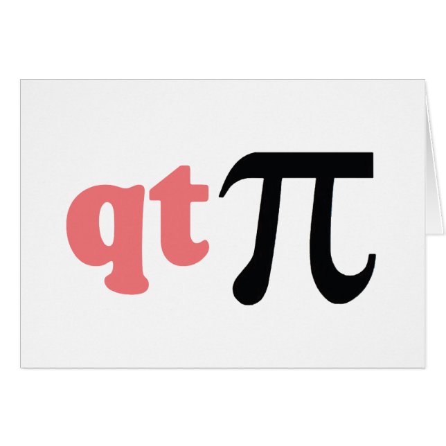 Cartão Humor da matemática - T bonito Pi (Frente Horizontal)