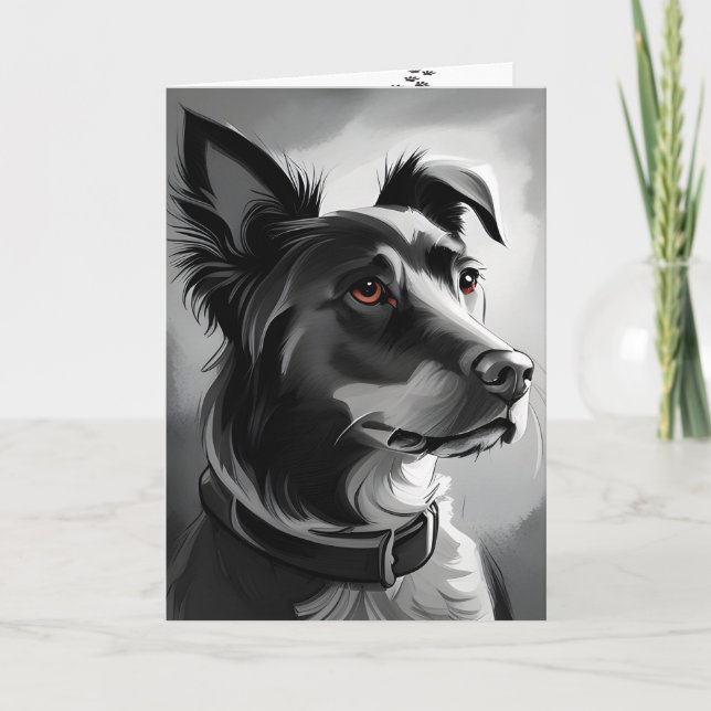 Cartão Humor de Aniversário do Cachorro Negro e Silver (Frente)