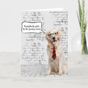 Cartão Humor de Aniversário do Retriever do ouro