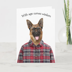 Cartão Humor de Cão de Aniversário German shepherd