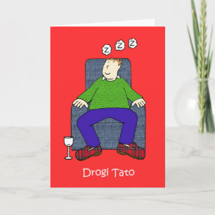 Cartão Humor de Cartoon Polonês Dia de os pais