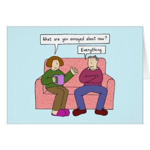 Cartão Humor de Cartoons Grumpy Men