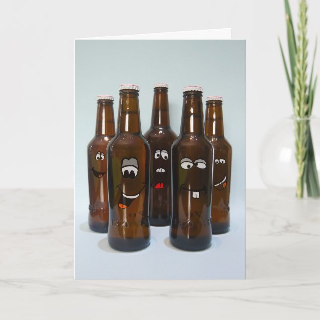 Cartão Humor de Cerveja de Aniversário (Frente)