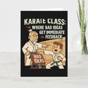 Cartão Humor de Karatê Obter Feedback Imediato