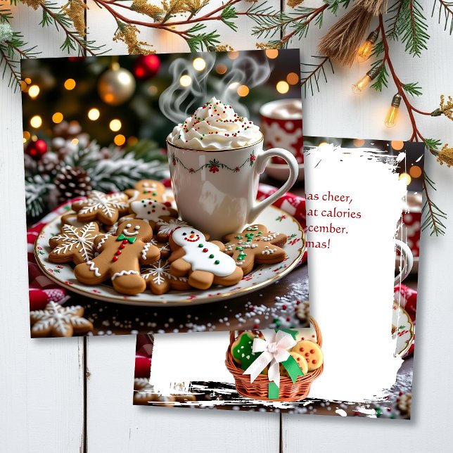 Cartão Humor de Natal Engraçado | Café e Biscoitos (Criador carregado)
